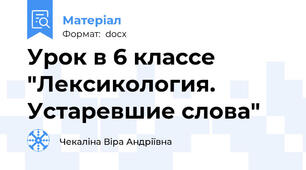 Урок в 6 классе "Лексикология. Устаревшие слова"
