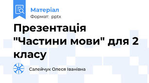 Презентація "Частини мови" для 2 класу