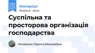 Суспільна та просторова організація господарства