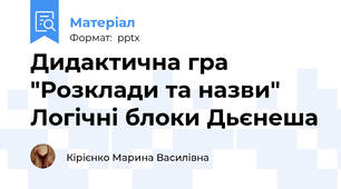 Дидактична гра "Розклади та назви" Логічні блоки Дьєнеша