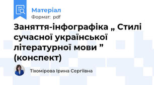 Заняття-інфографіка „ Стилі сучасної української літературної мови ” (конспект)