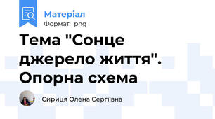 Тема "Сонце джерело життя".  Опорна схема