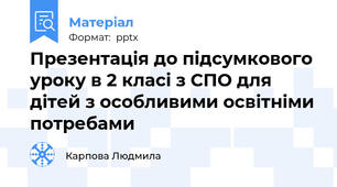 Презентація до підсумкового уроку в 2 класі з СПО для дітей з особливими освітніми потребами