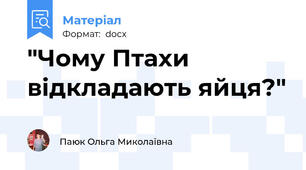 "Чому Птахи відкладають яйця?"