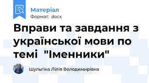 Вправи та завдання з української мови по темі  "Іменники"