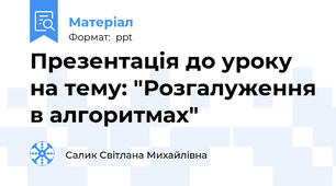 Презентація до уроку на тему: "Розгалуження в алгоритмах"