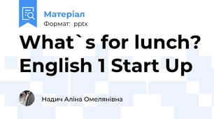 What`s for lunch? English 1 Start Up