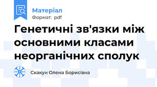Генетичні зв'язки між основними класами неорганічних сполук