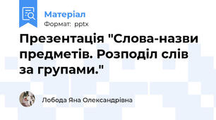 Презентація "Слова-назви предметів. Розподіл слів за групами."