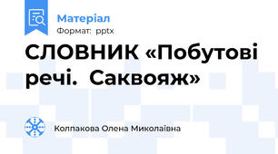 СЛОВНИК «Побутові речі.  Саквояж»