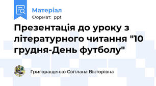 Презентація до уроку з літературного читання "10 грудня-День футболу"