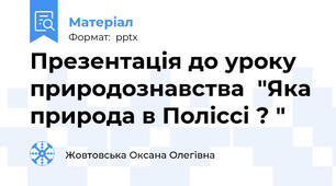 Презентація до уроку природознавства  "Яка природа в Поліссі ? "