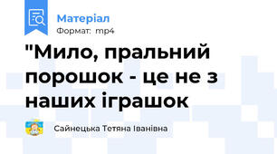 "Мило, пральний порошок - це не з наших іграшок