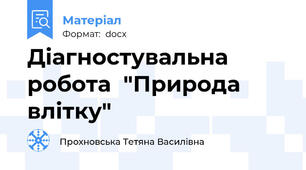 Діагностувальна робота  "Природа влітку"