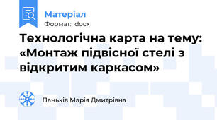 Технологічна карта на тему: «Монтаж підвісної стелі з відкритим каркасом»