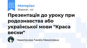 Презентація до уроку при родознавства або української мови "Краса весни"