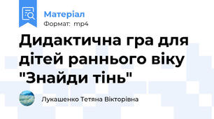 Дидактична гра для дітей раннього віку "Знайди тінь"