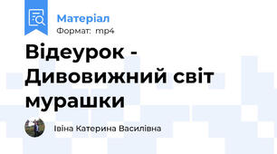 Відеурок - Дивовижний світ мурашки