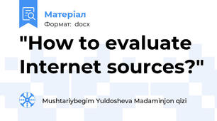 "How to evaluate Internet sources?"