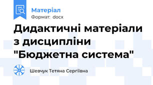 Дидактичні матеріали з дисципліни "Бюджетна система"