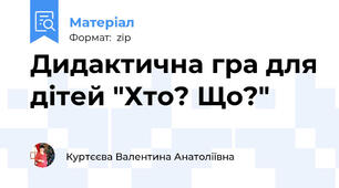 Дидактична гра для дітей "Хто? Що?"