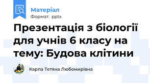 Презентація з біології для учнів 6 класу на тему: Будова клітини