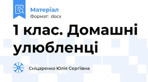 1 клас. Домашні улюбленці
