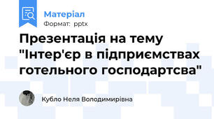 Презентація на тему "Інтер'єр в підприємствах готельного господартсва"