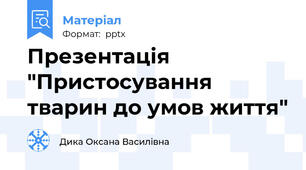 Презентація "Пристосування тварин до умов життя"