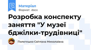 Розробка конспекту заняття "У музеї бджілки-трудівниці"