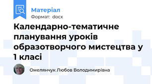 Календарно-тематичне планування уроків образотворчого мистецтва у 1 класі