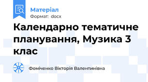 Календарно тематичне планування, Музика 3 клас