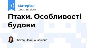 Птахи. Особливості будови