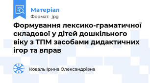 Формування лексико-граматичної складової у дітей дошкільного віку з ТПМ засобами дидактичних ігор та вправ