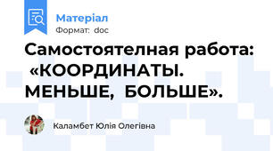 Самостоятелная работа:  «КООРДИНАТЫ.  МЕНЬШЕ,  БОЛЬШЕ».