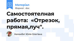 Самостоятелная работа:  «Отрезок, прямая,луч".