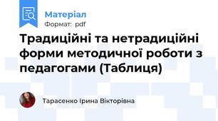Традиційні та нетрадиційні форми методичної роботи з педагогами (Таблиця)