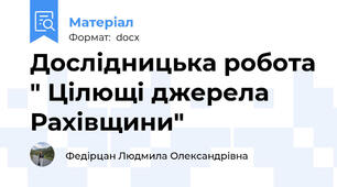 Дослідницька робота " Цілющі джерела Рахівщини"