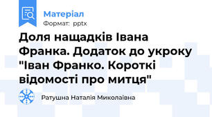Доля нащадків Івана Франка. Додаток до укроку "Іван Франко. Короткі відомості про митця"