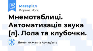 Мнемотаблиці. Автоматизація звука [л]. Лола та клубочки.