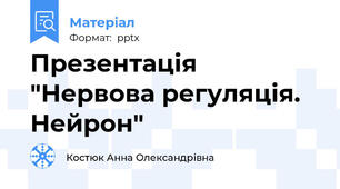 Презентація "Нервова регуляція. Нейрон"