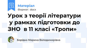 Урок з теорії літератури  у рамках підготовки до ЗНО  в 11 класі «Тропи»