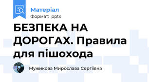 БЕЗПЕКА НА ДОРОГАХ. Правила для пішохода
