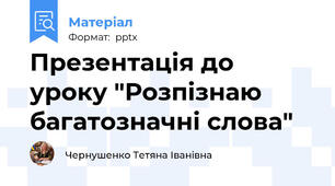 Презентація до уроку "Розпізнаю багатозначні слова"