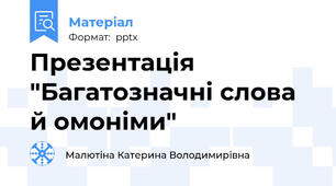 Презентація "Багатозначні слова й омоніми"