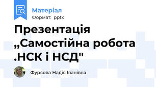 Презентація ,,Самостійна робота .НСК і НСД''