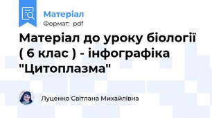 Матеріал до уроку біології ( 6 клас ) - інфографіка "Цитоплазма"