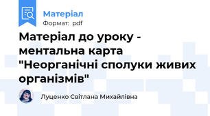 Матеріал до уроку - ментальна карта "Неорганічні сполуки живих організмів"