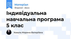 Індивідуальна навчальна програма 5 клас