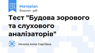 Тест "Будова зорового та слухового аналізаторів"